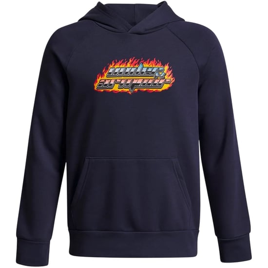 Under Armour Raglan-hoodie met vlammenprint voor jongens (Gewassen marine) - Image 1