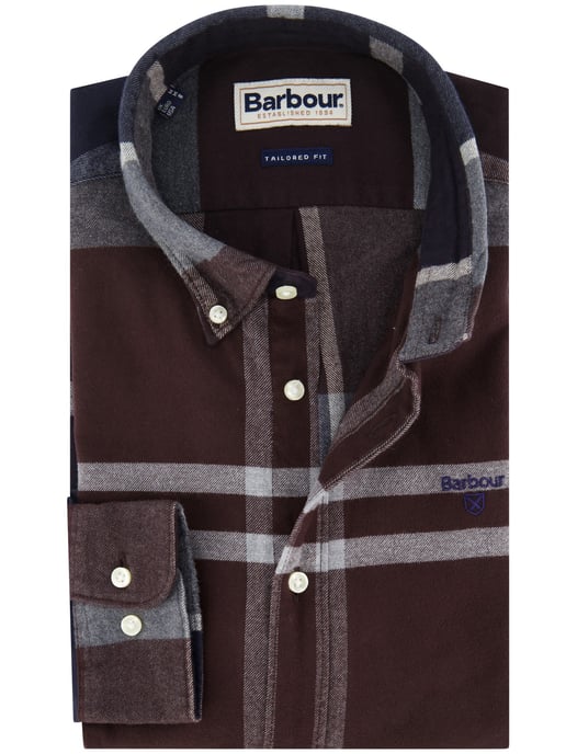 Casual overhemd Barbour tailored fit aubergine button-down boord - Image 1