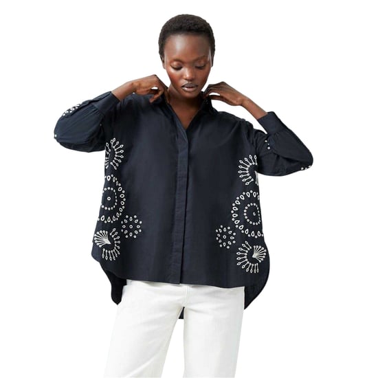 French Connection Dames/Dames Relaxed Fit Shirt Met Lange Mouwen (Zwart/Crème) - Image 1