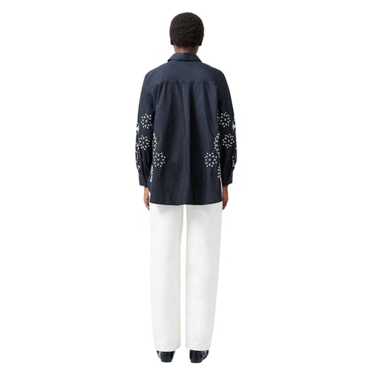 French Connection Dames/Dames Relaxed Fit Shirt Met Lange Mouwen (Zwart/Crème) - Image 3