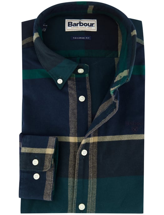 Katoenen overhemd barbour groen geprint slim fit - Image 1