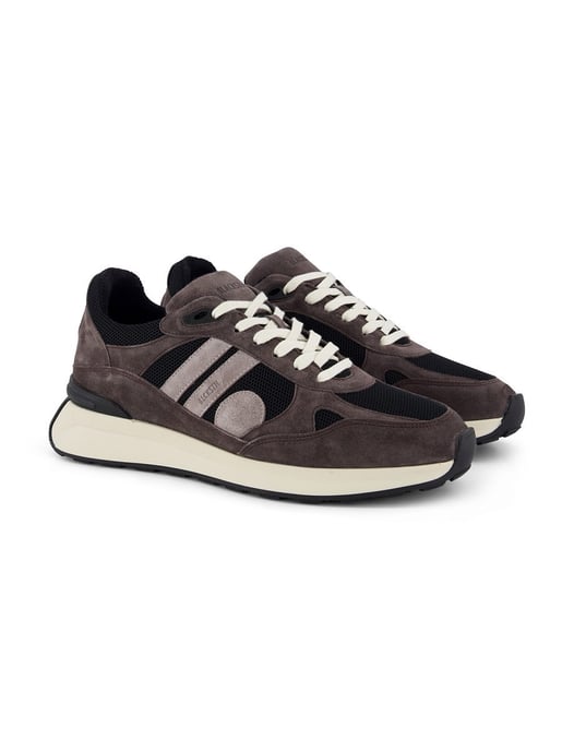 Blackstone bruin zwart effen sneakers suede - Image 2