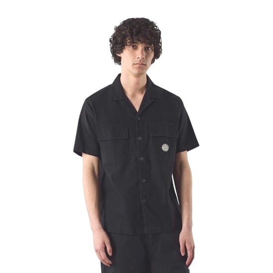 Pretty Green Heren Regular Overhemd met Korte Mouwen (Zwart) - Image 4