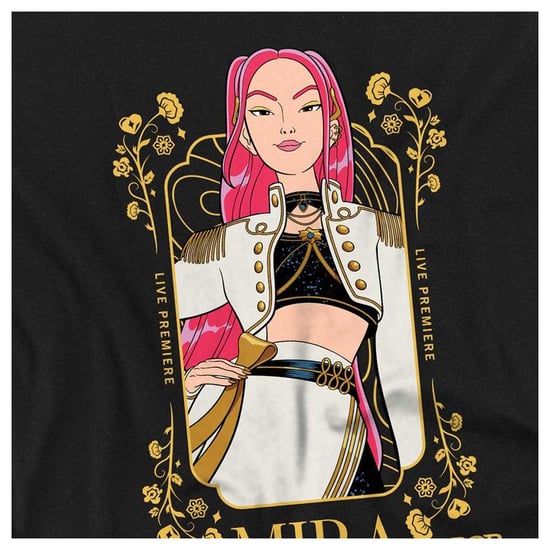 K-Pop Demon Hunters Unisex Mira Frame T-shirt met lange mouwen voor volwassenen (Zwart/Goud) - Image 3