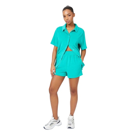 Jack Wills Set bestaande uit een shirt en een korte broek van badstof met een relaxte pasvorm voor dames (Smaragd) - Image 1