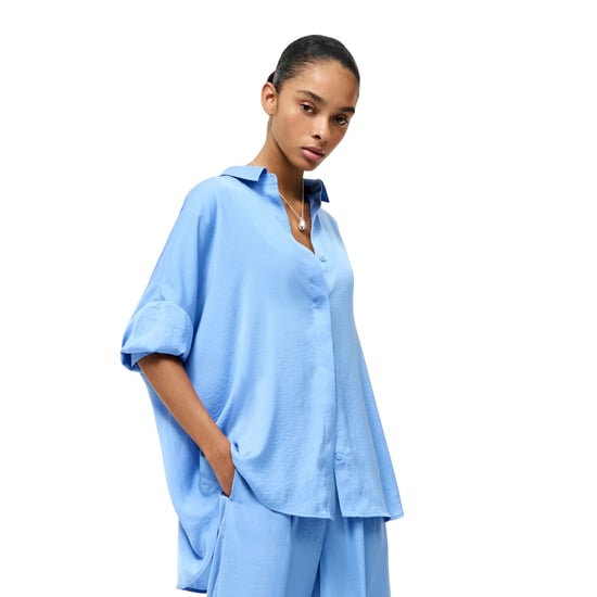 French Connection Dames-shirt met aflopende schouders van Damasco (Korenbloem blauw) - Image 4