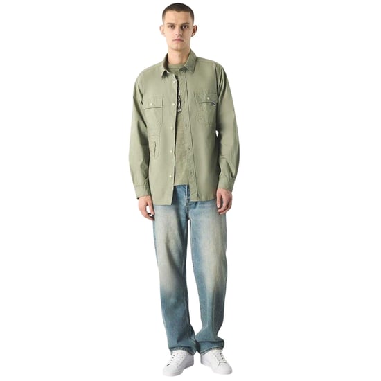 Pretty Green Brentwood-overhemd met lange mouwen voor heren (Groen) - Image 1