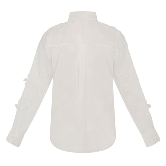 French Connection Dames-shirt met bloemenprint, 3D-effect en lange mouwen (Wit) - Image 3