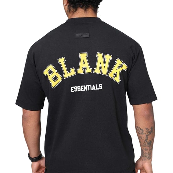 Blank Essentials Oversized T-shirt voor heren (College-stijl) (Zwart) - Image 4