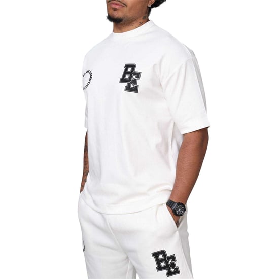 Blank Essentials Oversized T-shirt van katoenmix voor heren (Gebroken wit) - Image 1