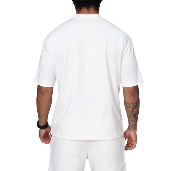 Blank Essentials Oversized T-shirt van katoenmix voor heren (Gebroken wit) - Image 4