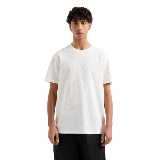 Armani Exchange Heren Textured Crew Neck Regular T-shirt (Gebroken wit) - Image 1