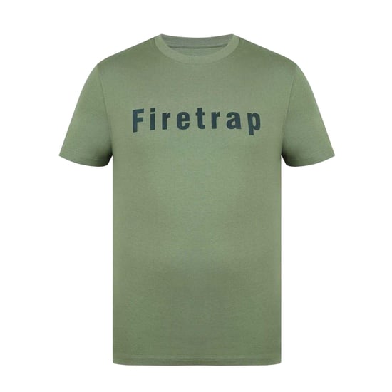Firetrap Heren T-shirt katoen met logo (Kaki Groen) - Image 1