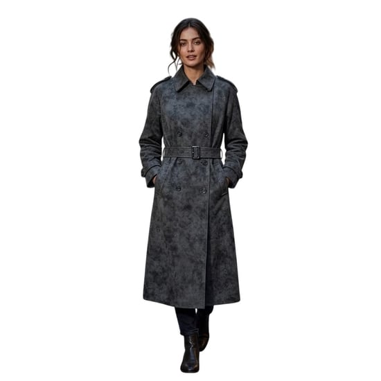 Biba Trenchcoat van kunstleer voor dames (Zwart) - Image 1