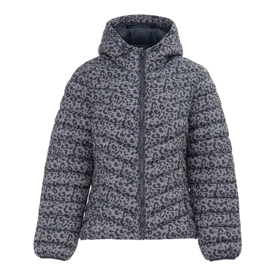 SoulCal Dames-pufferjas van nylon met bubbelpatroon en dierenprint (Grijs) - Image 1