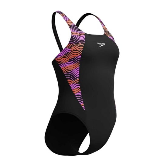 Speedo Dames/Dames Splice Eendelig Zwempak (Zwart/roze) - Image 3