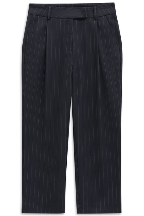 Bugatti Damen Broek met plooien, krijtstreep en stretch - Image 3