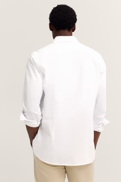 Bugatti Herren Vrijetijdsshirt met lange mouwen, Kent-kraag en stretchfunctie - Image 2