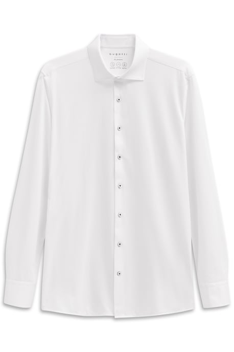 Bugatti Herren Vrijetijdsshirt met lange mouwen, Kent-kraag en stretchfunctie - Image 3