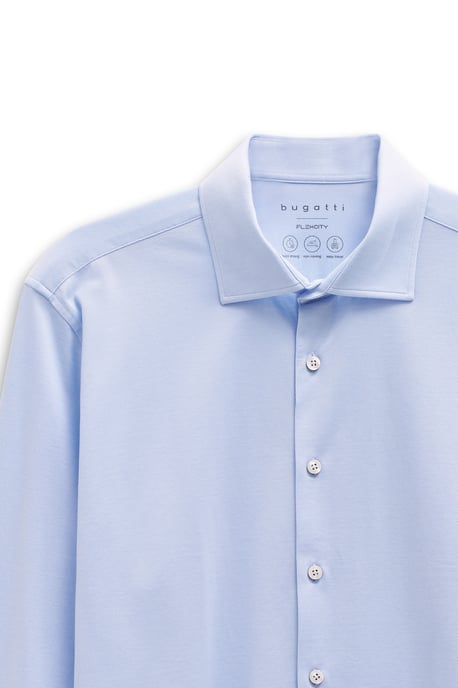Bugatti Herren Vrijetijdsshirt met lange mouwen, Kent-kraag en stretchfunctie - Image 5
