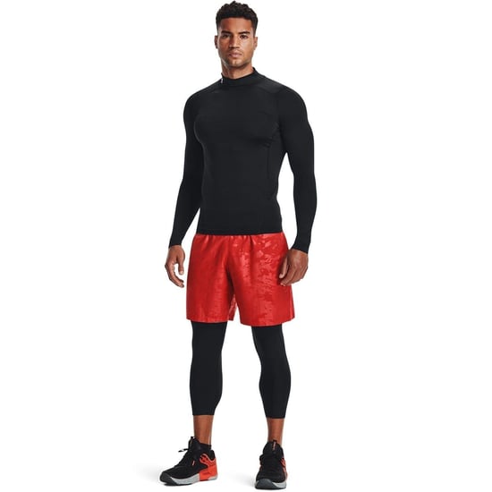 Under Armour HeatGear-basislaagshirt voor heren met hoge kraag, raglanmouwen en lange mouwen (Zwart) - Image 1