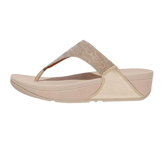 FitFlop Dames/Dames Lulu Glitz Toe Post Wedge Sandalen (Roze Goud) - Image 2