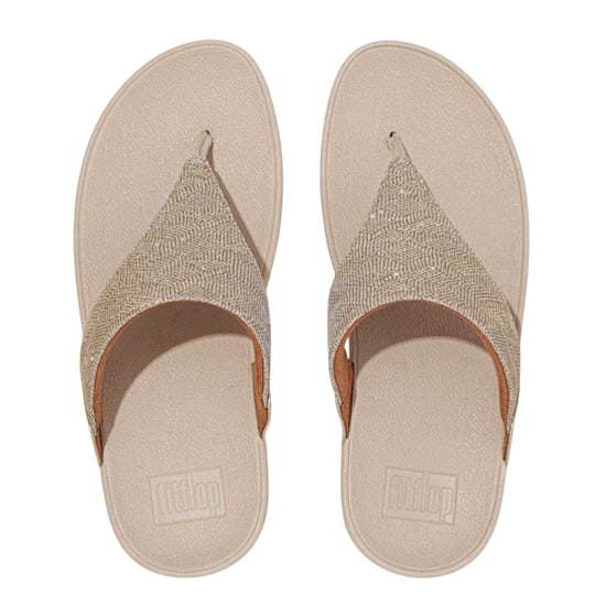FitFlop Dames/Dames Lulu Glitz Toe Post Wedge Sandalen (Roze Goud) - Image 3