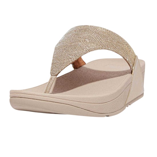 FitFlop Dames/Dames Lulu Glitz Toe Post Wedge Sandalen (Roze Goud) - Image 6