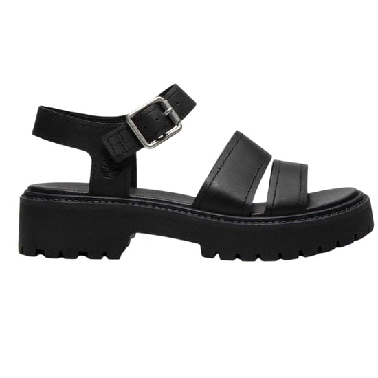 Timberland Lederen platte gladiatorsandalen voor dames (Zwart) - Image 1