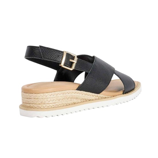 Dune London Lemesos leren platte sandalen voor dames (Zwart) - Image 2