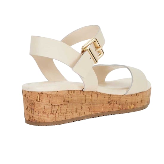 Dune London Leren plateausandalen voor dames (Ecru) - Image 2