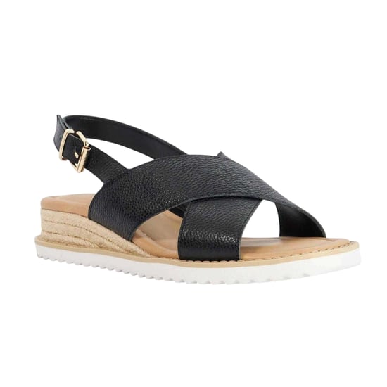 Dune London Lemesos leren platte sandalen voor dames (Zwart) - Image 4