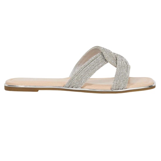 Dune London Lo Lavenham platte slippers voor dames (Zilver) - Image 1