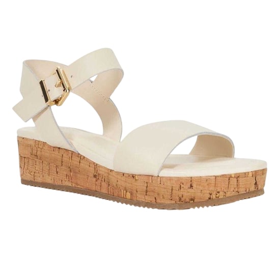 Dune London Leren plateausandalen voor dames (Ecru) - Image 4