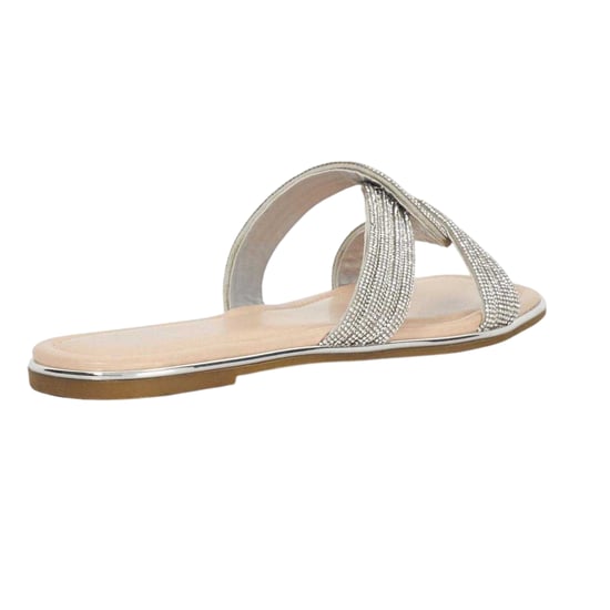 Dune London Lo Lavenham platte slippers voor dames (Zilver) - Image 2
