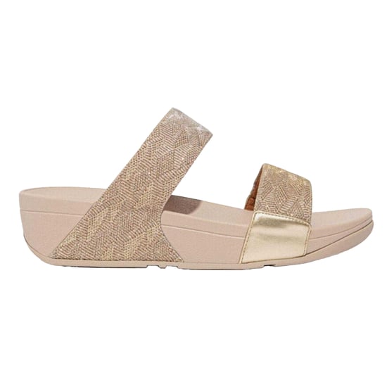 FitFlop Glitz-slippers met dubbele bandjes voor dames (Roze Goud) - Image 1