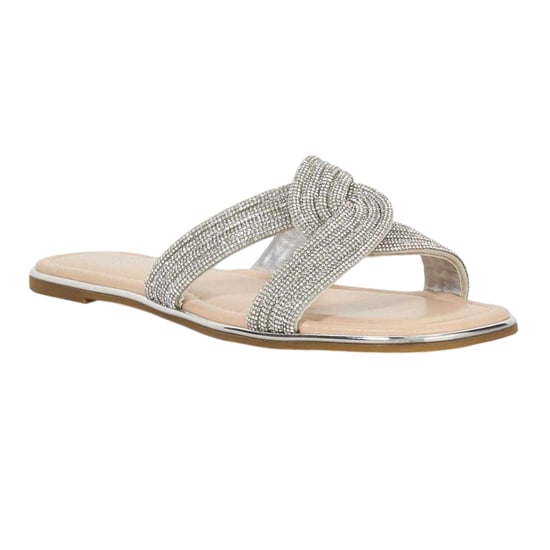 Dune London Lo Lavenham platte slippers voor dames (Zilver) - Image 4