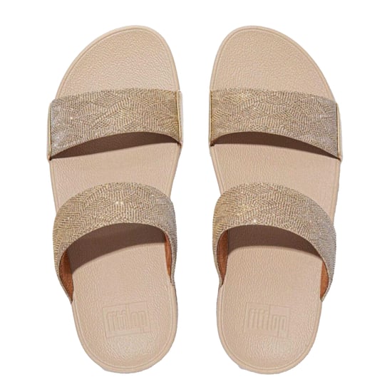 FitFlop Glitz-slippers met dubbele bandjes voor dames (Roze Goud) - Image 3