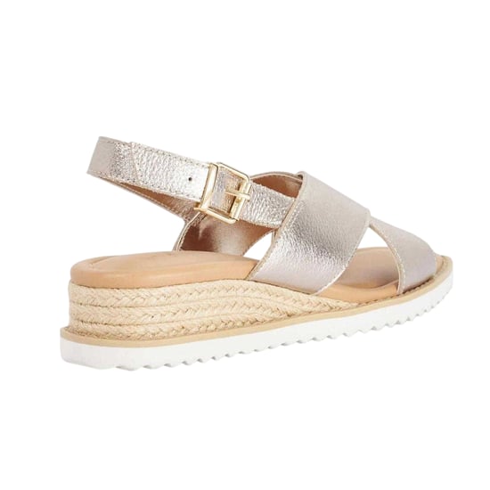 Dune London Lemesos leren platte sandalen voor dames (Goud) - Image 2