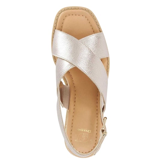 Dune London Lemesos leren platte sandalen voor dames (Goud) - Image 3