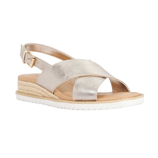 Dune London Lemesos leren platte sandalen voor dames (Goud) - Image 4