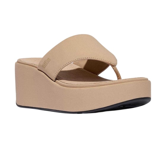 Fit Flop Denim-sandalen met sleehak voor dames (Beige) - Image 4