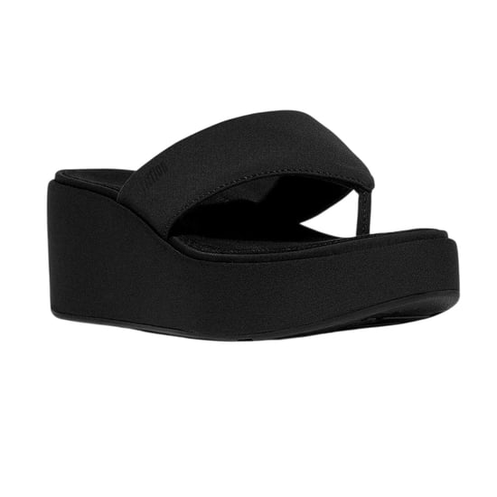 Fit Flop Denim-sandalen met sleehak voor dames (Allemaal zwart) - Image 4