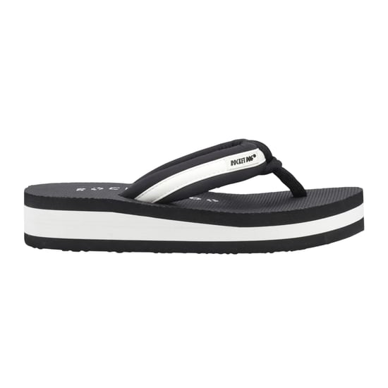 Rocket Dog Dames Monica Nylon Teenslippers (Zwart/Off White) - Image 1