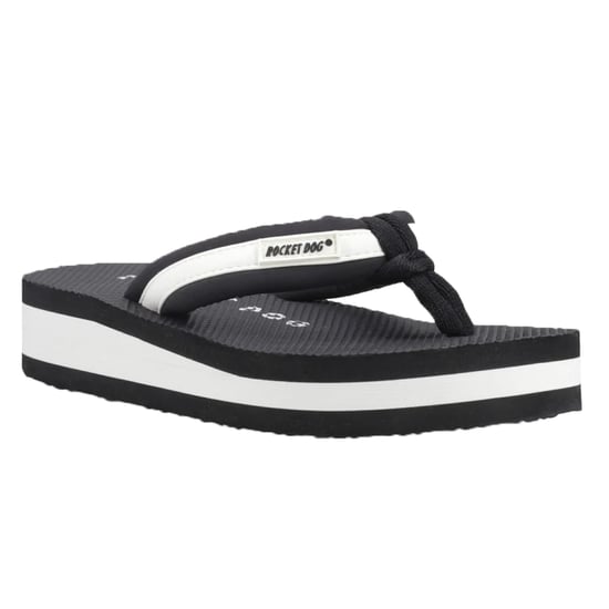 Rocket Dog Dames Monica Nylon Teenslippers (Zwart/Off White) - Image 4