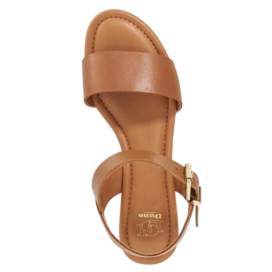 Dune London Leren plateausandalen voor dames (Tan) - Image 3