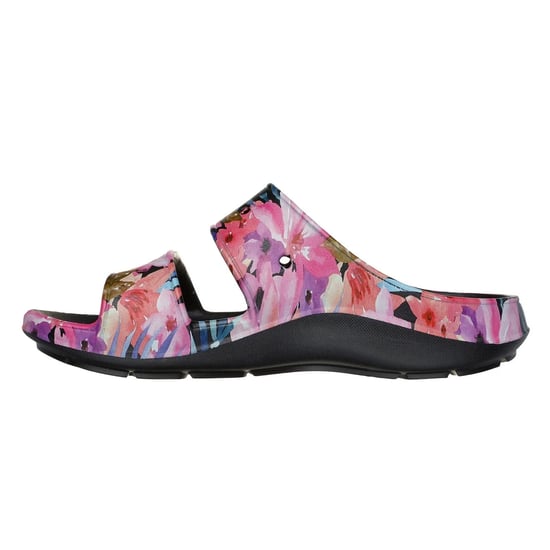 Skechers Archfitwave-slippers met bloemenprint en open teen voor dames (Zwart/Multikleurig) - Image 2