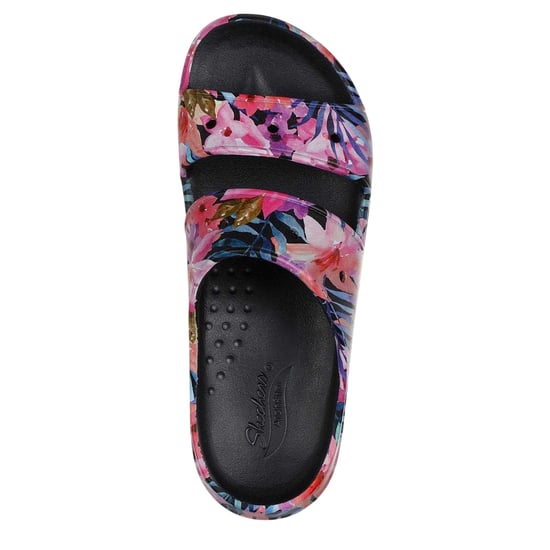Skechers Archfitwave-slippers met bloemenprint en open teen voor dames (Zwart/Multikleurig) - Image 3