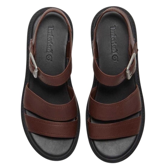 Timberland Lederen platte gladiatorsandalen voor dames (Bruin) - Image 3