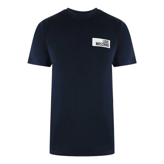 Love Moschino Heren T-shirt met blokjeslogo (Marineblauw) - Image 1
